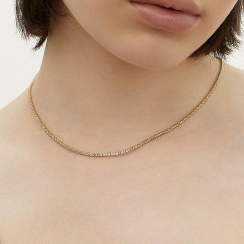 LUNNE Silver 925 Brilliant Slim Tennis Necklace #LSN56