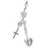 Handmade Bowknot Phone Chain Heart Pendant Keychain Rose Flower Charm Phone Lanyard Straps Acrylic Keyring Bag Ornament