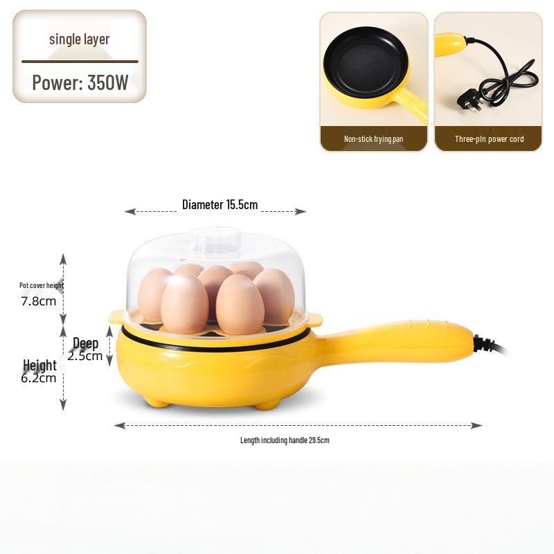 Compact Egg Cooker & Mini Frying Pan with Steamer