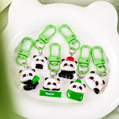Cute Cartoon Panda Resin Keychain for Students - Perfect Schoolbag Pendant & Gift
