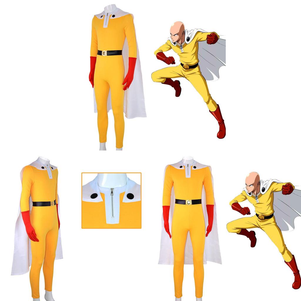 Tuta Cosplay a Corpo Intero di One Punch Man Opm con Design Imbottito per Feste in Costume