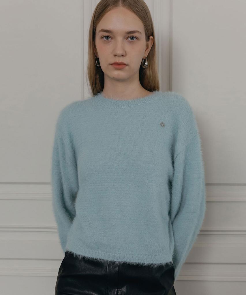 Illoje Long Hair Soft Sweater (Sky Blue)