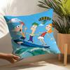 Phineas And Ferb Pillow Case Linen Cushion Covers For Decorative Sofa Home Pillows Case Car Chair Pillows Cases
