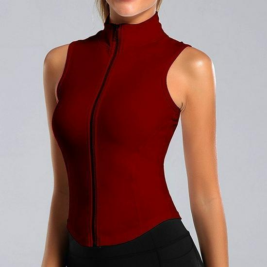Damen Stehkragen Ärmellose Sportjacke, Schnelltrocknendes Yoga-Westchen für Herbst/Winter Laufen & Training (2026)