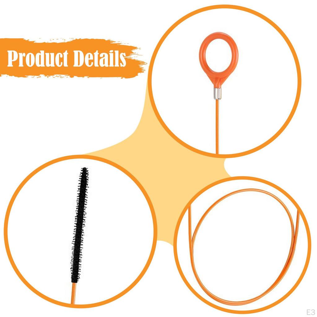 5 Pieces Drain Clog Remover Flexible Snake Hair Catcherl Cleaning Brush Sturdy Long Plumbing