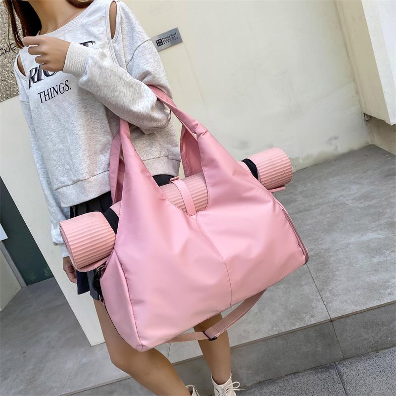 Trendy Solid Color Yoga Bag: Large Capacity, Wet/Dry Separation, Ideal for Travel & Fitness