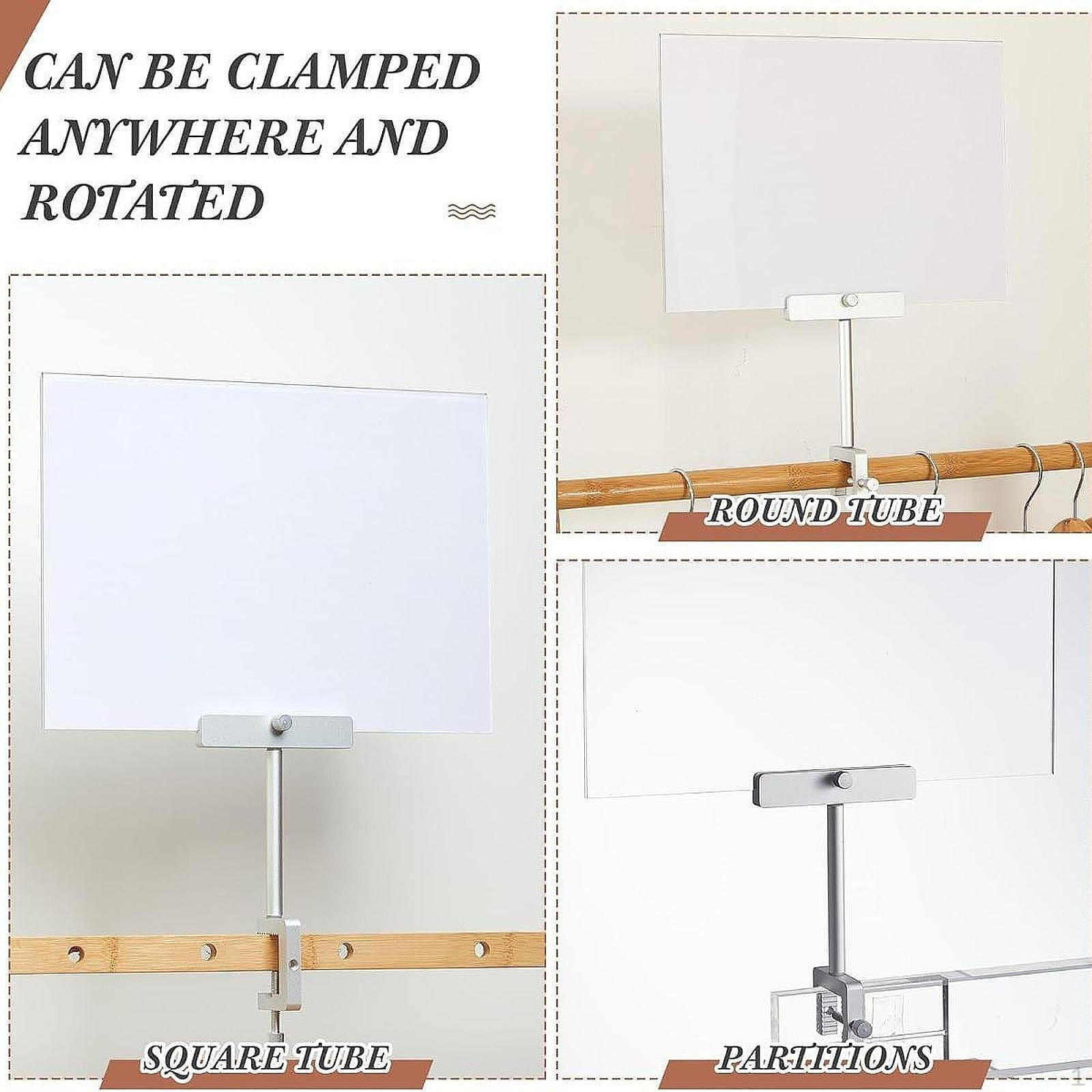 

Акриловый держатель для знака с зажимом из алюминиевого сплава, многофункциональный вращающийся дисплейный зажим для серебряный