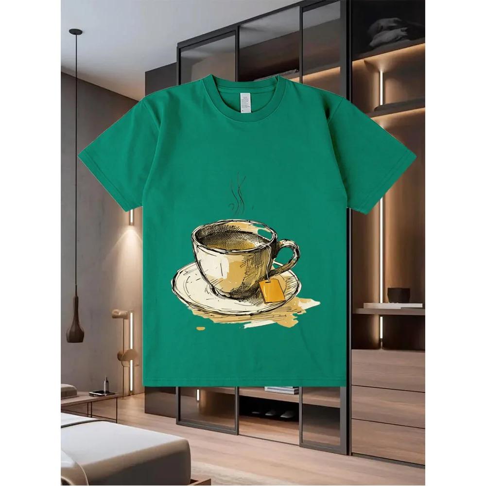 2025 New Men's Printed Short - Sleeve T - Shirt for Summer  A Loose and Trendy Top