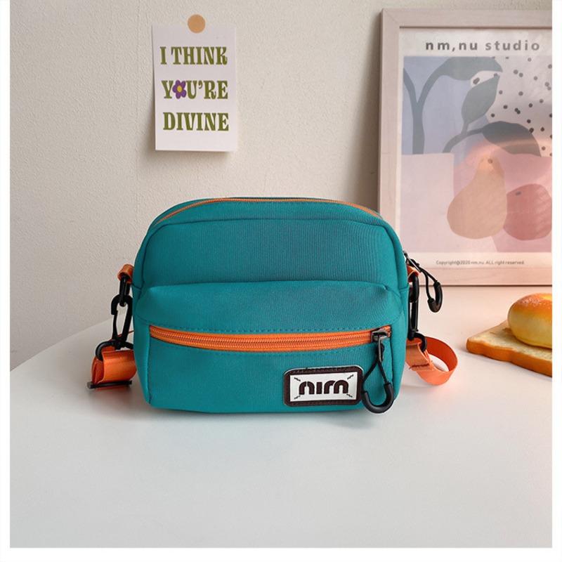 New Nylon Women's Bag Trendy Color Block Mini Square Purse Korean Style Crossbody Shoulder Bag