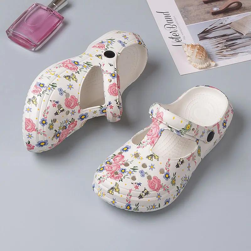 Fashion Cute Kawaii Thick Junior Green Slides Mules Outside Shoes Women's Slippers and Ladies Sandals Soft On Beach Indoor Waterproof F