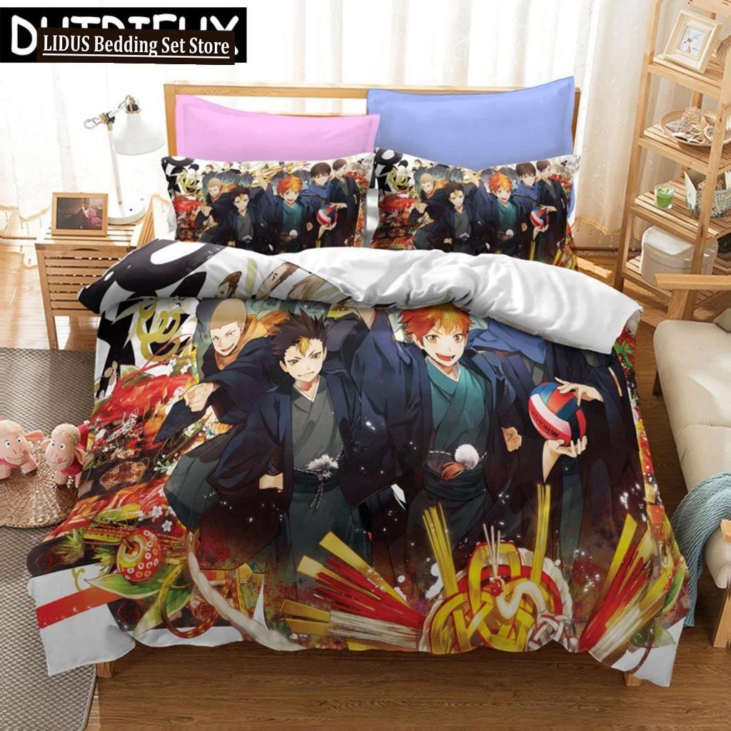 Comforter Haikyuu!! Bedding Set 3D Anime Polyester S Queen King For Boys Gift Volleyball Anime S