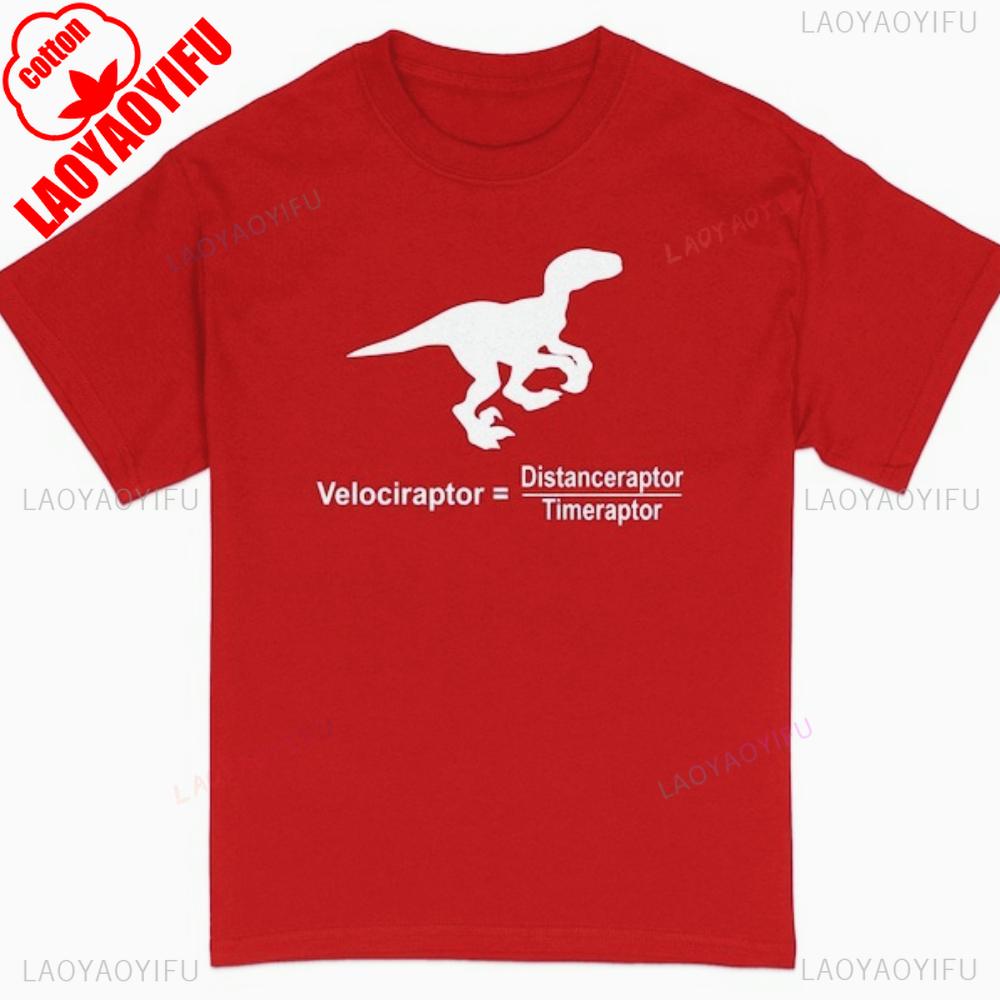 Funny Velociraptor Math Equation TShirt Dinosaur Lover Tee Geeky Science Unisex Mens Clothing Gift for Paleontology Fans Tshirt