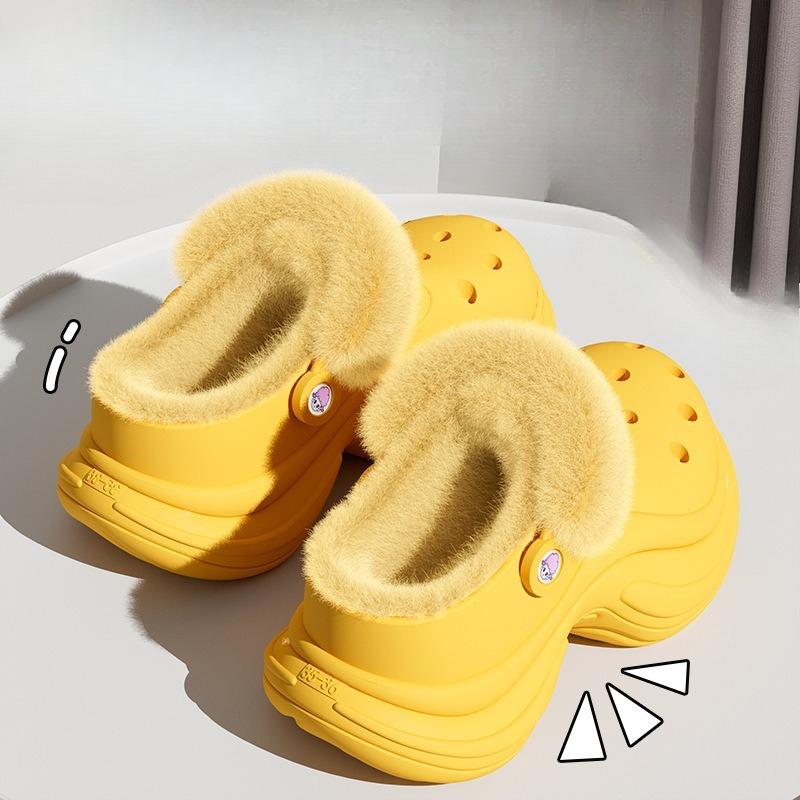 Warm Slippers, Women's Thick-soled Cute Plush Shoes, Cotton Shoes