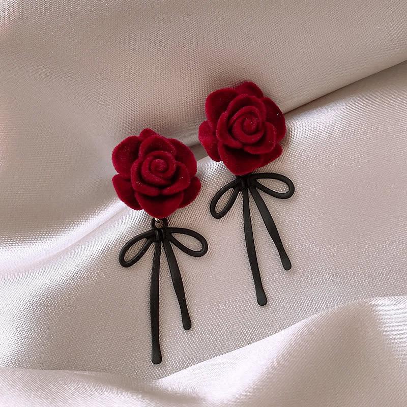 Silberne Nadel Tropfenöl Rote Perlen Ohrstecker - Eleganter & Vielseitiger Schmuck für Damen