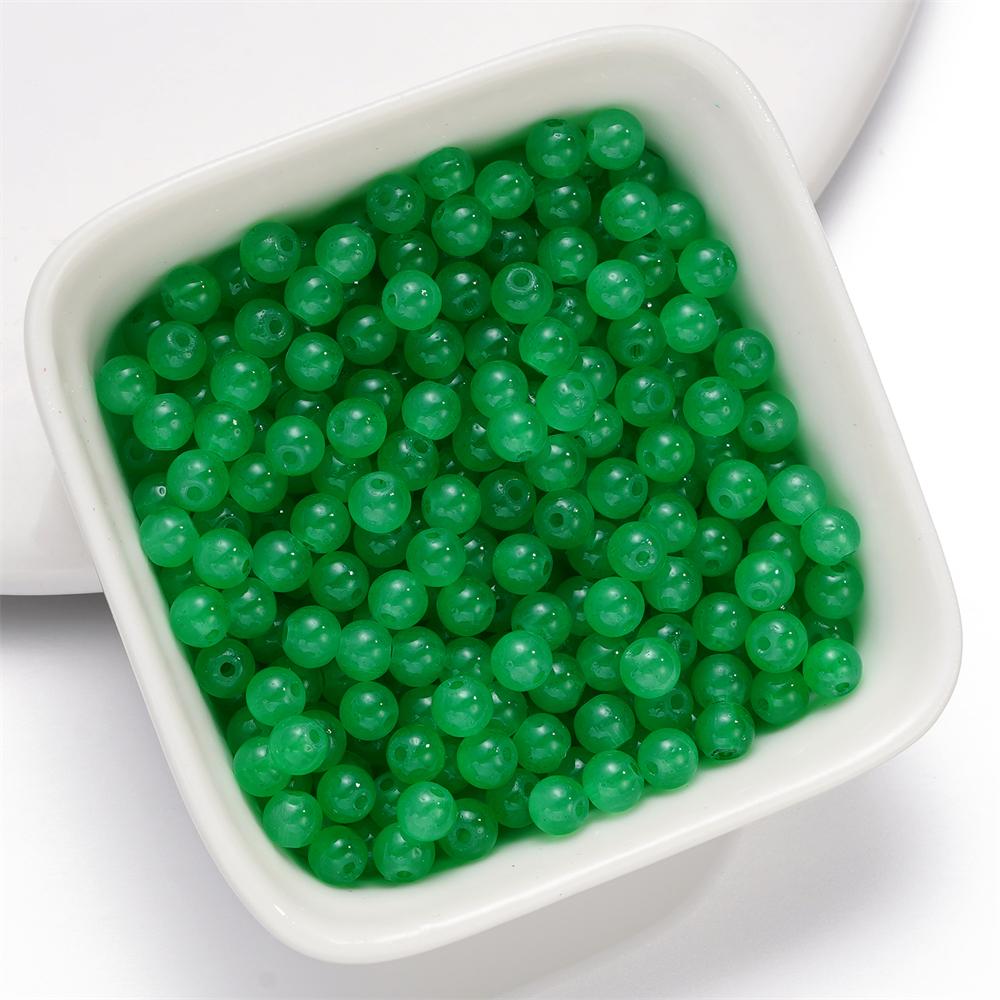 50-200pcs 4mm Imitation Jade Round Glass Beads Bracelets Loose Beads Jewelry Accessories For DIY Necklace Anklet Jewelry Making