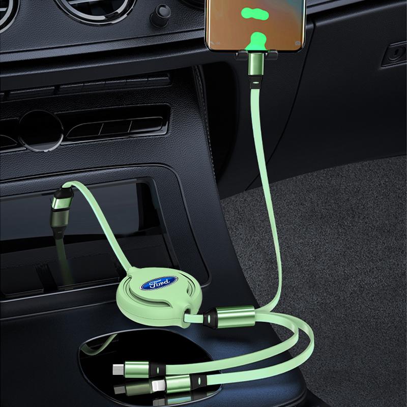 Am Auto montierter Teleskop-Drei-in-Eins-Handyladegerät für Ford Mustang ST line Mondeo Focus Fiesta Escape Kuga Ecosport Ranger EXplorer Aufkleber