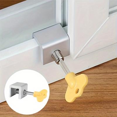 Short Window Restrictor For, No-Drill Sliding Window Lock, 16mm Inner Width, Aluminum Alloy UPVC Window Limiter with Adjustable Positioning