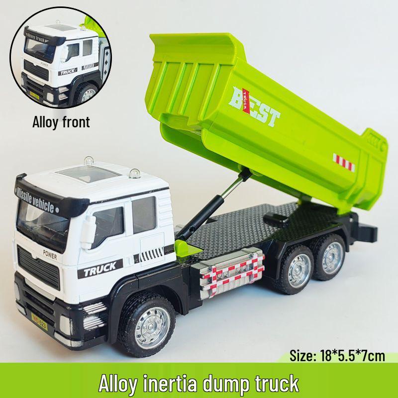 Children's Alloy Construction Vehicle Set - Dump Truck, Mixer, Tanker, Bulldozer, Crane, Excavator