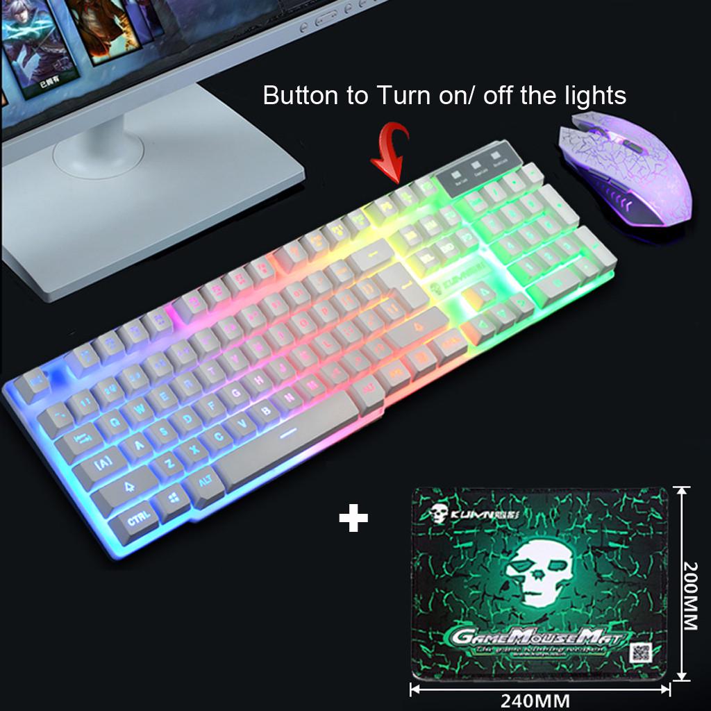 Backlight Usb Ergonomic Gaming Keyboard and Mouse Set for PC Laptop