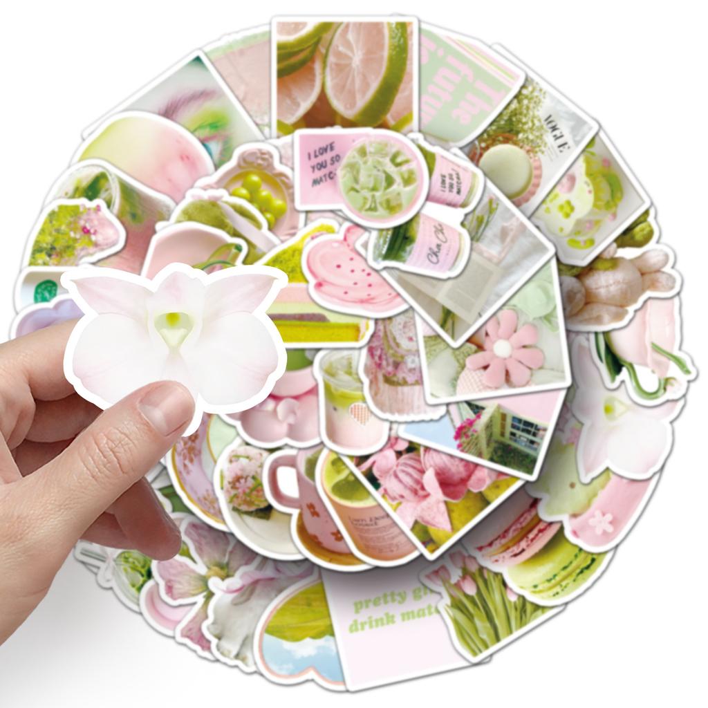 51 Pink Green Ins Wind Graffiti Stickers Small Fresh Ins Wind Guka Decorative Mobile Phone Case Water Cup Stickers