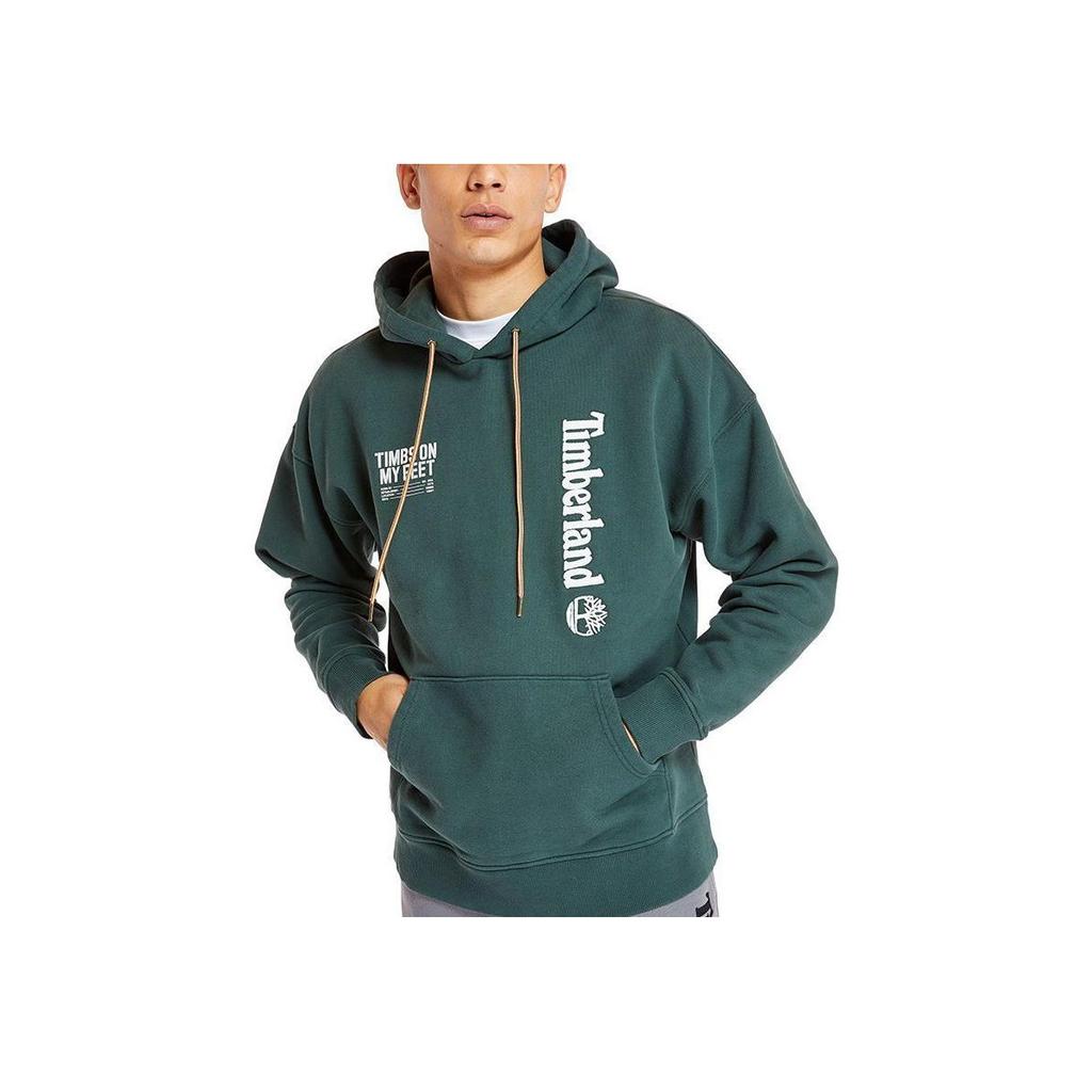 Timberland Letter Print Loose Fit Hoodie Unisex Hoodies Deep-Spruce A28MPE20