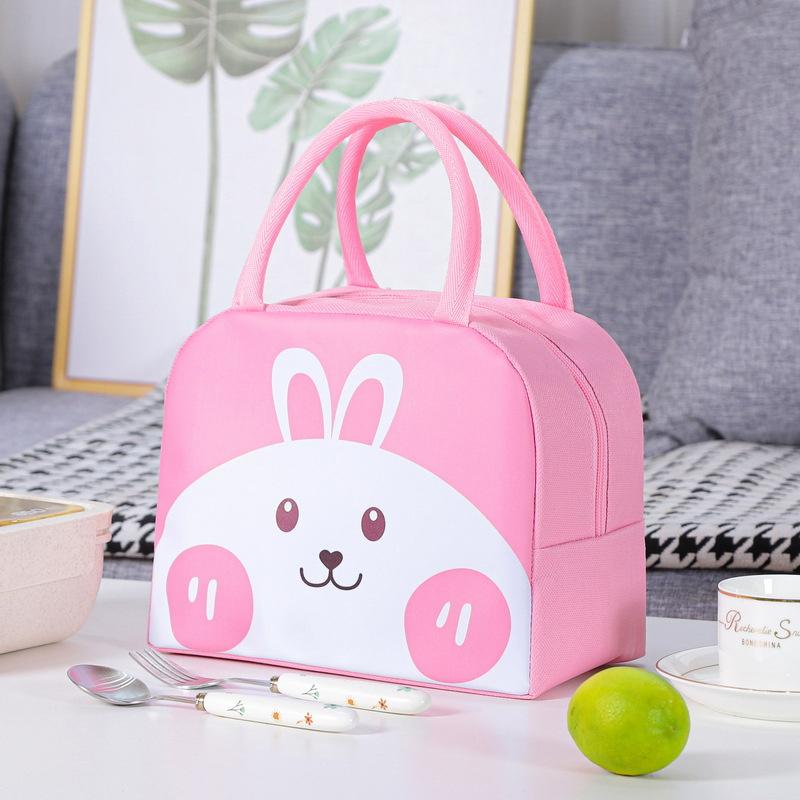 New Children's Lunch Box Bag Cationic Lunch Box Bag Cartoon Cute Lunch Box Insulated Bag with Rice Bag