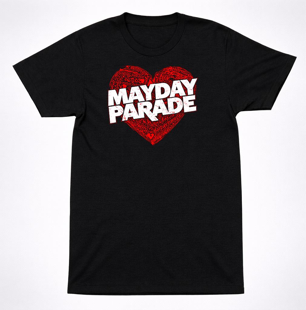 Mayday Parade Heart Logo T-Shirt | Emo Pop Punk Alternative Rock Tee S разноцветный