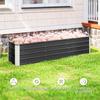 Raised Steel Garden Bed, Planter, Flower Box, Flower Pot with Gloves, Gray, 183 x 47 x 40 cm