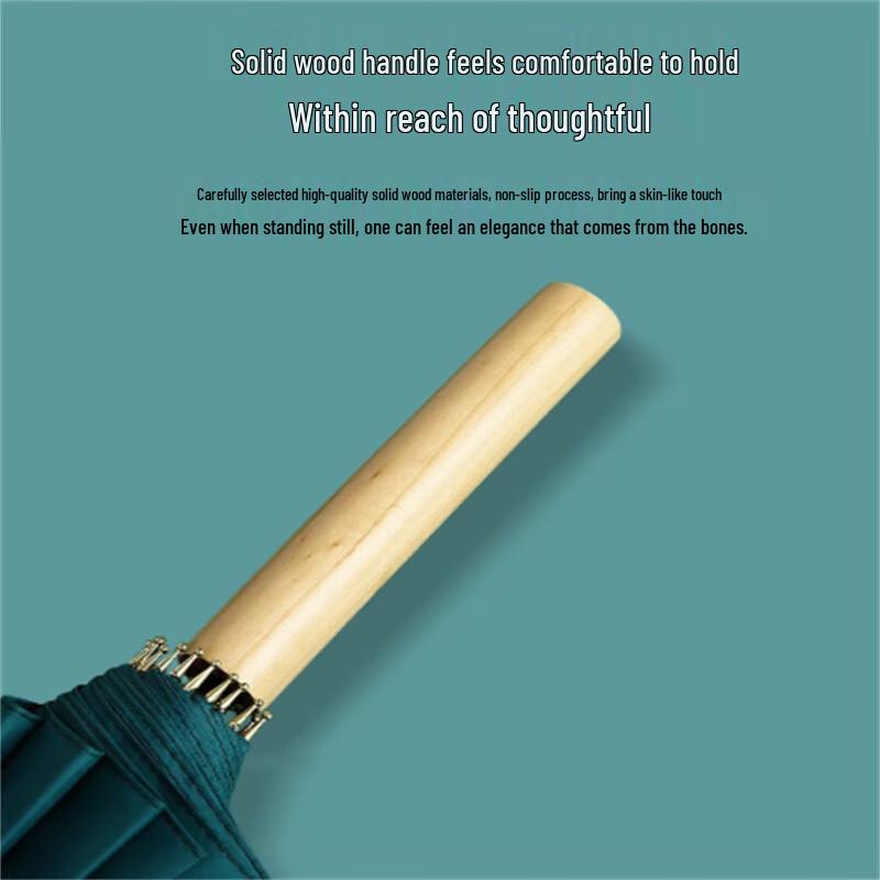 Ximengyuan 16-Rib Wooden Handle Sun & Rain Umbrella