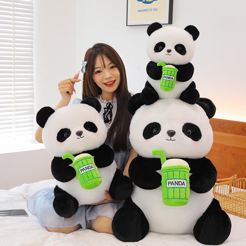 Entzückendes Panda Milchtee Plüschtier Kissen für Mädchen und Kinder