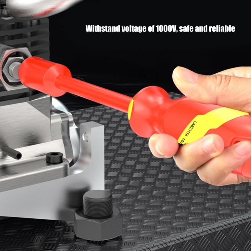 Mehrgrößen-isolierter Steckschraubendreher-Satz mit rutschfestem Griff, isoliertes Handwerkzeug für präzise Elektroreparaturen