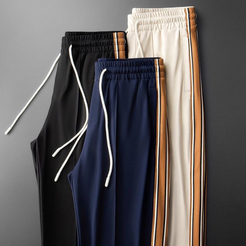 Breathable Men's Summer Ultra-thin Side Woven Casual Straight Tube Loose and Versatile Quick Drying Sports Pants
