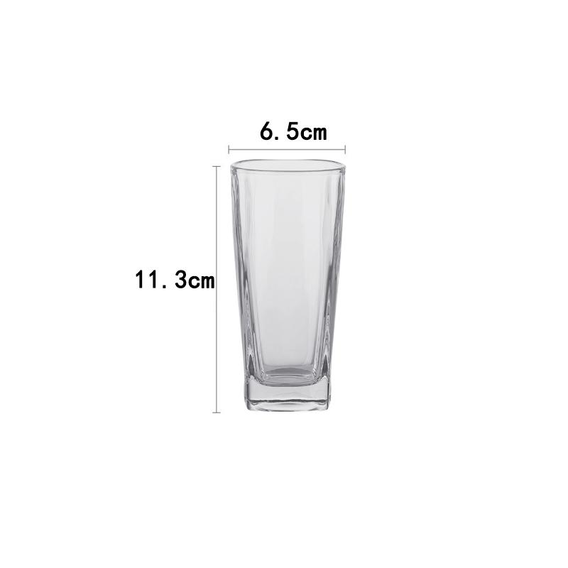 210ml/220ml/260ml/280ml Outdoor Picnic Thickened Square Glass Cups Bar KTV Whisky Cups Transparent American Latte Coffee Cups