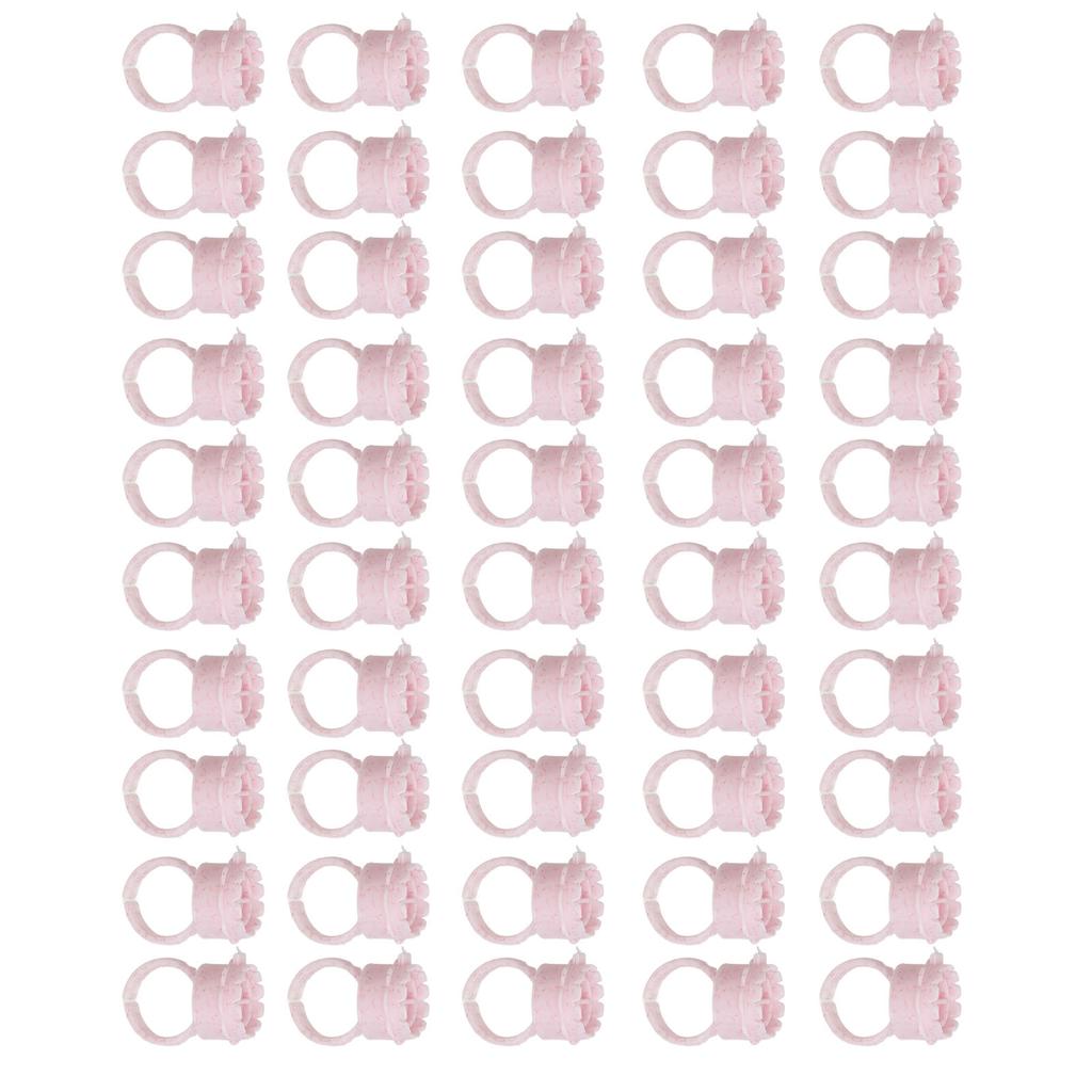 50pcs Ink Ring Cups Disposable Adjustable Lash Glue Holder Rings for Eyelash Extension
