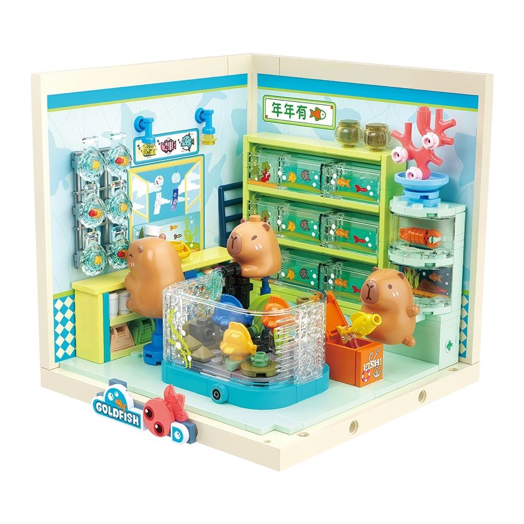 Jaki Super Town Building Blocks Toys Street Scene General Store Model Assembly Toy Desktop Ornament Children'S Birthday Gift