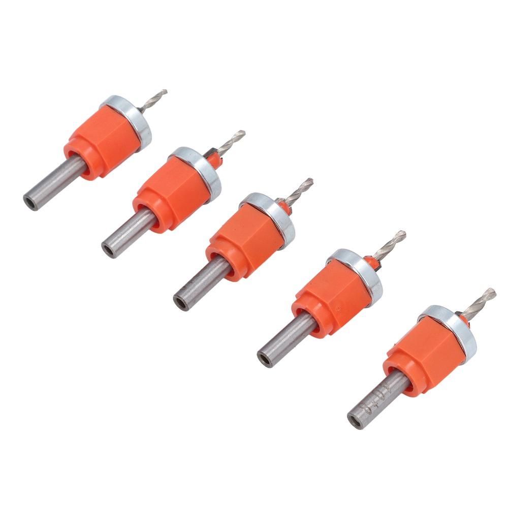 5pcs 2.8 3 3.2 3.5 4mm Diameter Countersink Drill Bit Set Hole Opener Bit Set  PVC Edge Banding