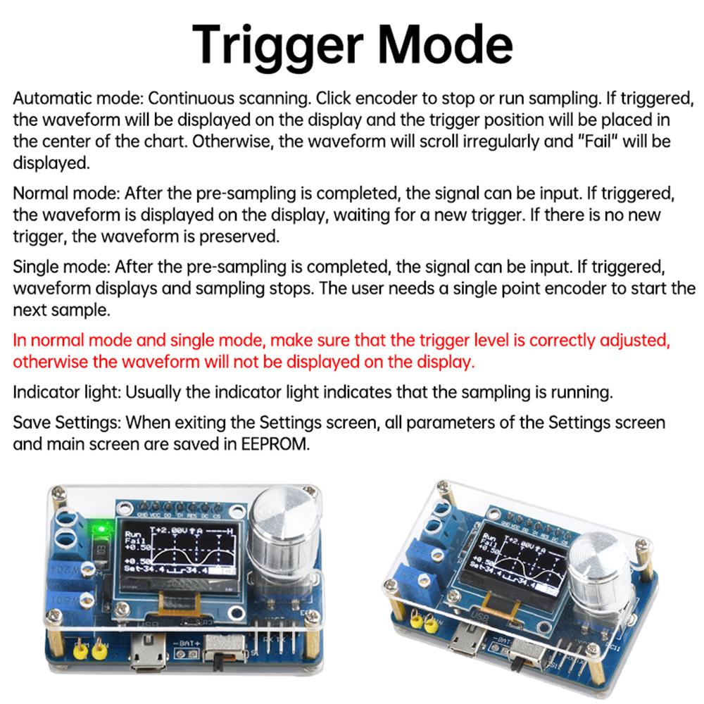 0.96-inch DOS LCD Oscilloscope Kit DC 5V BSTC Microcontroller Electronic DIY Components Micro USB Interface
