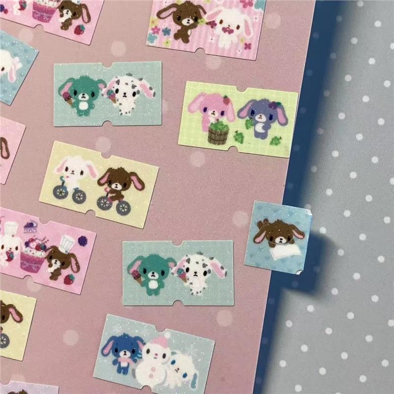 500Pcs/Roll Creative Peripherals Hand Account Notes Decorative Sealing Decals Repeat Kawaii Sugarbunnies Cartoon Label Stickers