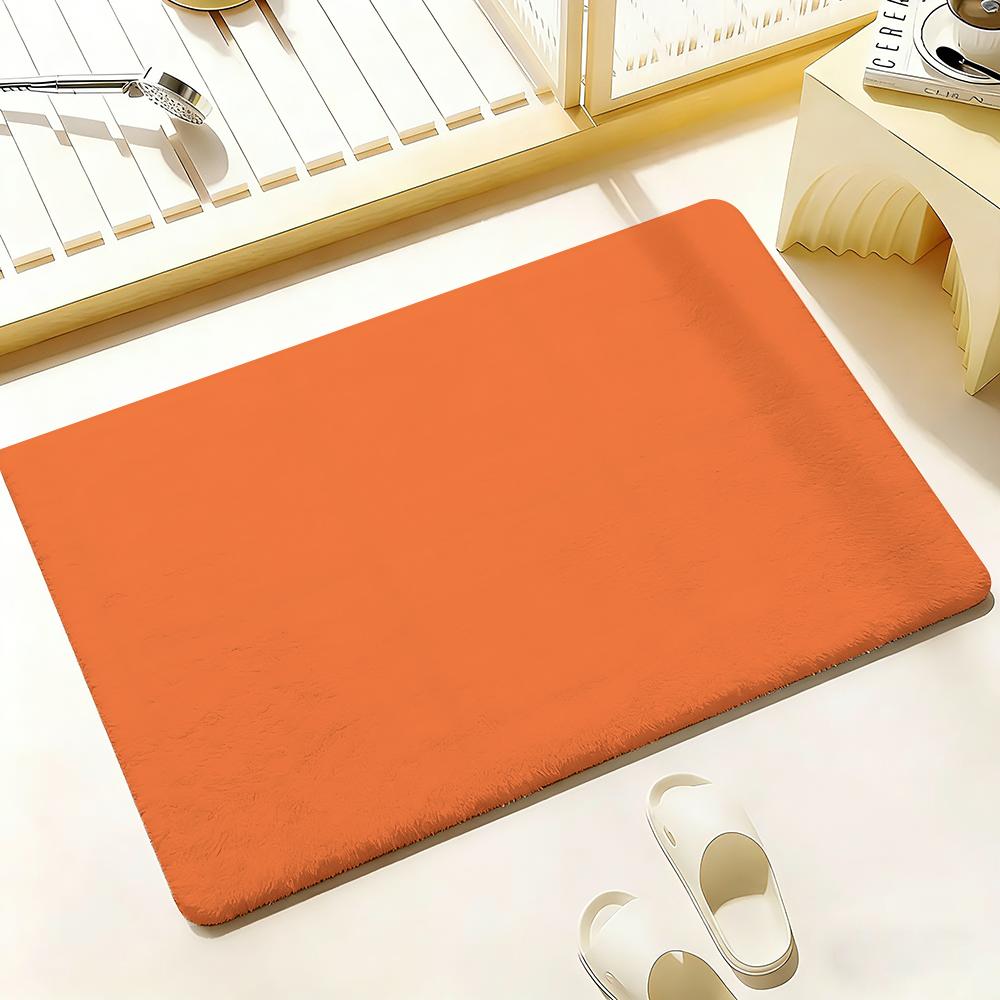 Solid color Floor Mat Bedroom Living Room Flannel Door Mat Non-Slip Home Decor