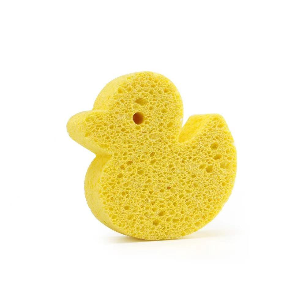 Adorable Cartoon Compressed Wood Pulp Children's Bath Sponge - Water Absorbent & Soft Scouring Pad