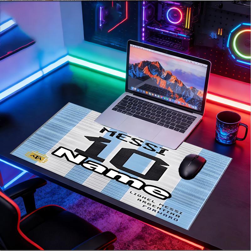 Custom Name Personalized football star Pattern Mousepad, Laptop PC Desk Mat, Decorative Desk Mat for Home Keyboard Pad Gift