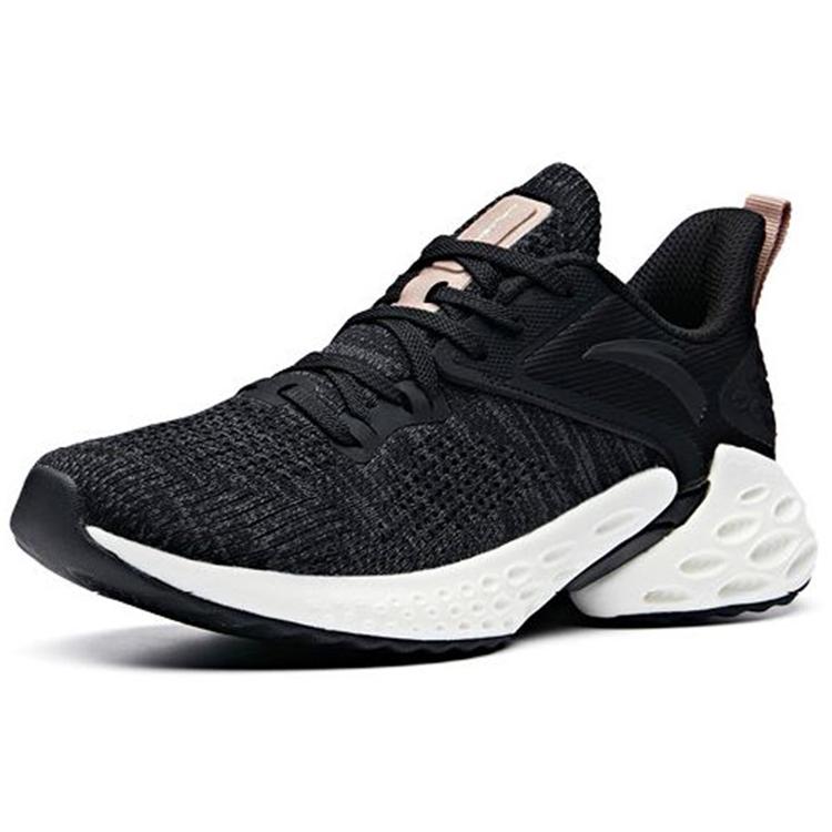 Anta Cushioning Slip Resistant Abrasion Resistant Low top Running Shoes Women's Black 12935588-1