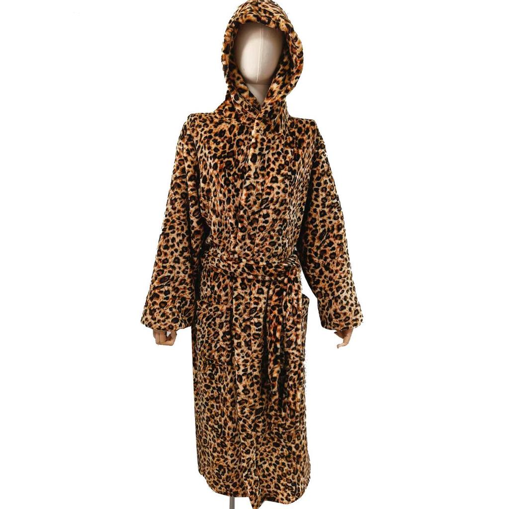 Couples' Casual Flannel Hooded Bathrobe Pajamas