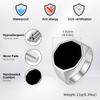Stylish Punk Geometric Hexagon Stainless Steel Smooth Signet Ring Fashion Minimalist Jewelry for Men Him Gifts