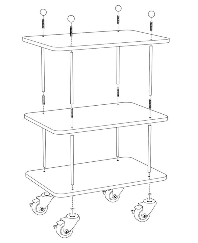 Acryl-Trolley Mobiler Wagen Rollender Lagerwagen Sofabeistelltisch Küchenaufbewahrung Bodenstehendes Lagerregal Servierwagen