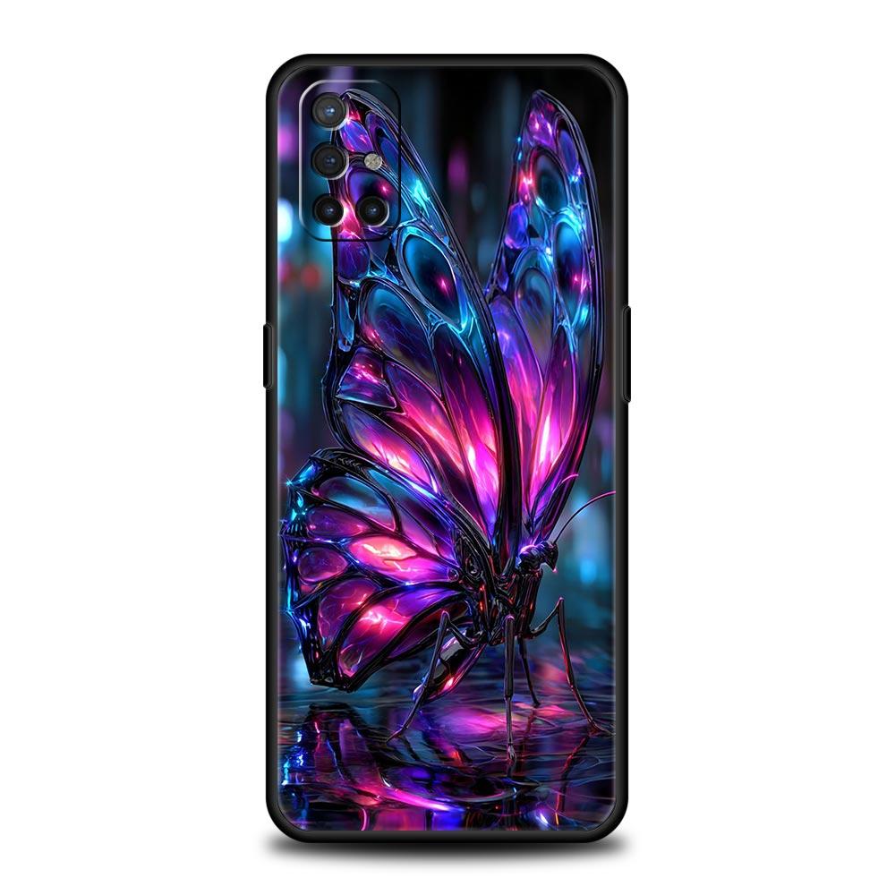 Phone Case For Oneplus 13R 13 12 10T 11 R10 Nord N100 N200 N10 9 9R CE 2 3 Z Pro Lite 5G Soft TPU Cover Art Purple Butterfly Bag