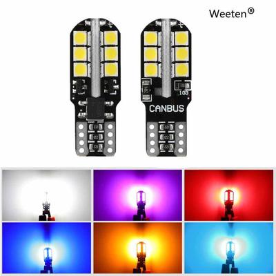 2 pezzi W5W T10 Led Canbus 168 194 LED Lampadina 24 SMD Car Side Marker Light Lampada targa Bianco Blu Giallo Rosso Rosa 12V 6000K