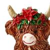 3Pcs Highland Cow Figurines Christmas Decor Resin Calf Animal Statue for Home Garden Office Rustic Farmhouse Tabletop Decoration