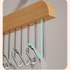 OIMG Multifunctional Wood-Style Strap Hangers with Multi-Hooks (4-Pack)