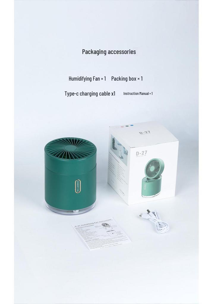 Portable Multi-Function Folding Humidifier Fan with Cold Spray and Oscillation